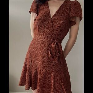 Rust Wrap Dress
